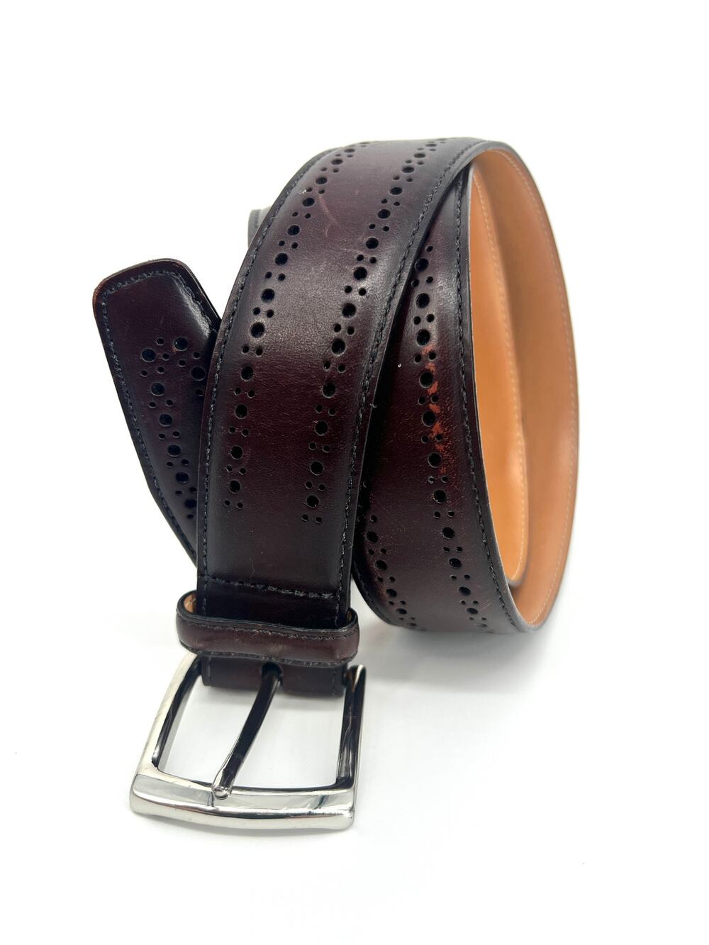 Allen Edmonds Manistee Mens Leather Dress Belt 74035 Brown Size 42